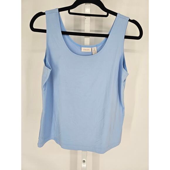Chicos Womens Sz 2 (M/L) Tank Top Layering Shirt Light Blue - Picture 1 of 4
